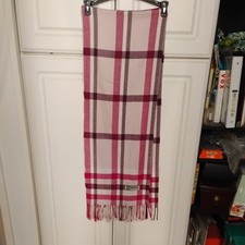 Vintage Scarf Italian Design Cashmere Viscose Made in USA Tan Brown Houndstooth