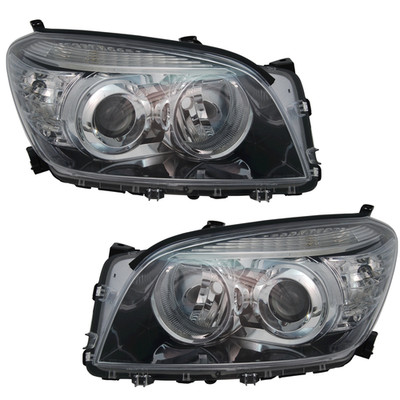 Scheinwerfer Set für Toyota RAV4 III 05-09 H11 HB3 Schwarz Frontscheinwerfer