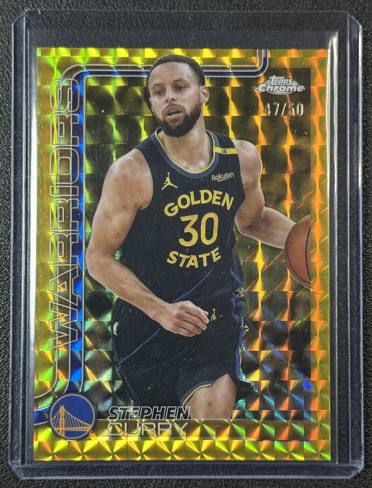 STEPHEN CURRY 2025-26 TOPPS CHROME #201 GEOMETRIC GOLD REFRACTOR 47/50 WARRIORS