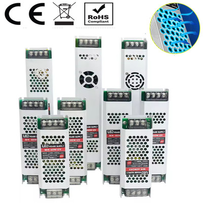 DC12V Ultra Slim LED Treiber Netzteil IP20 Transformator 60W - 300W LED Streifen