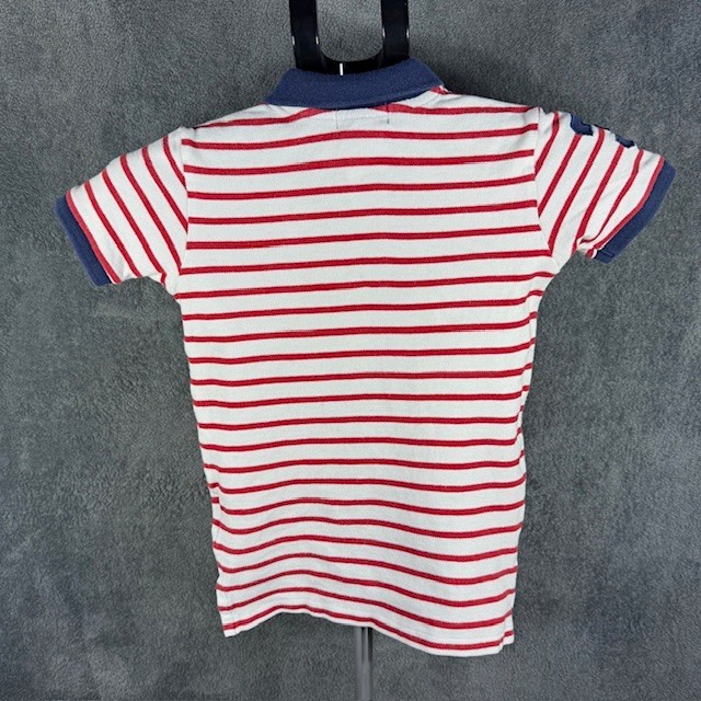 Polo Ralph Lauren Rugby Short Sleeve Shirt Boys Size 7 Red Striped