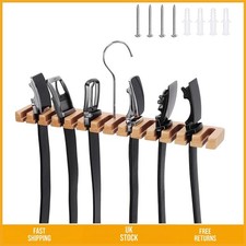 Image of Versatile 14 Slot Wooden Belt and Tie Organizer Hanger Closet Rack for Wall