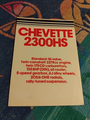 Vauxhall Chevette 2300HS Prospekt sehr guter Zustand GM DTV kostenloser Versand 2300 HS