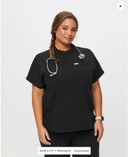 FIGS Women's Montex Mock Neck Two Pocket 1/2 Zip Scrub Top XL