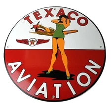 Vintage Texaco Gasoline Sign - Gas Pump Advertisement Porcelain Sign