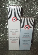 FIRST AID BEAUTY 0.3% Retinol Serum w/ Peptides & Hydrating Eye Cream FULL SIZE