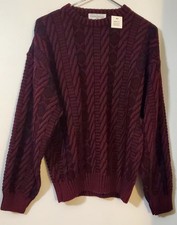 VNTG Limited Editions Expressions Cable Knit Wool Blend Sweater Mens M Italy NOS