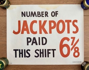 Harolds Club Casino Reno Poster 11 X 14 Home Party Jackpots Paid This Shift