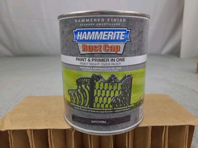 1x Hammerite Rust Cap Paint Primer BROWN Hammered Finish, 1 Quart