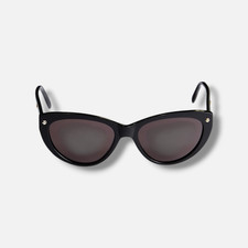 Alexander McQueen AM0189S Women's Black Cat Eye Sunglasses 55-18-145