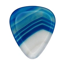 Blue Lace Agate Stone Guitar Pick - 3.0mm 351 Shape - Handmade Exotic Plectrum