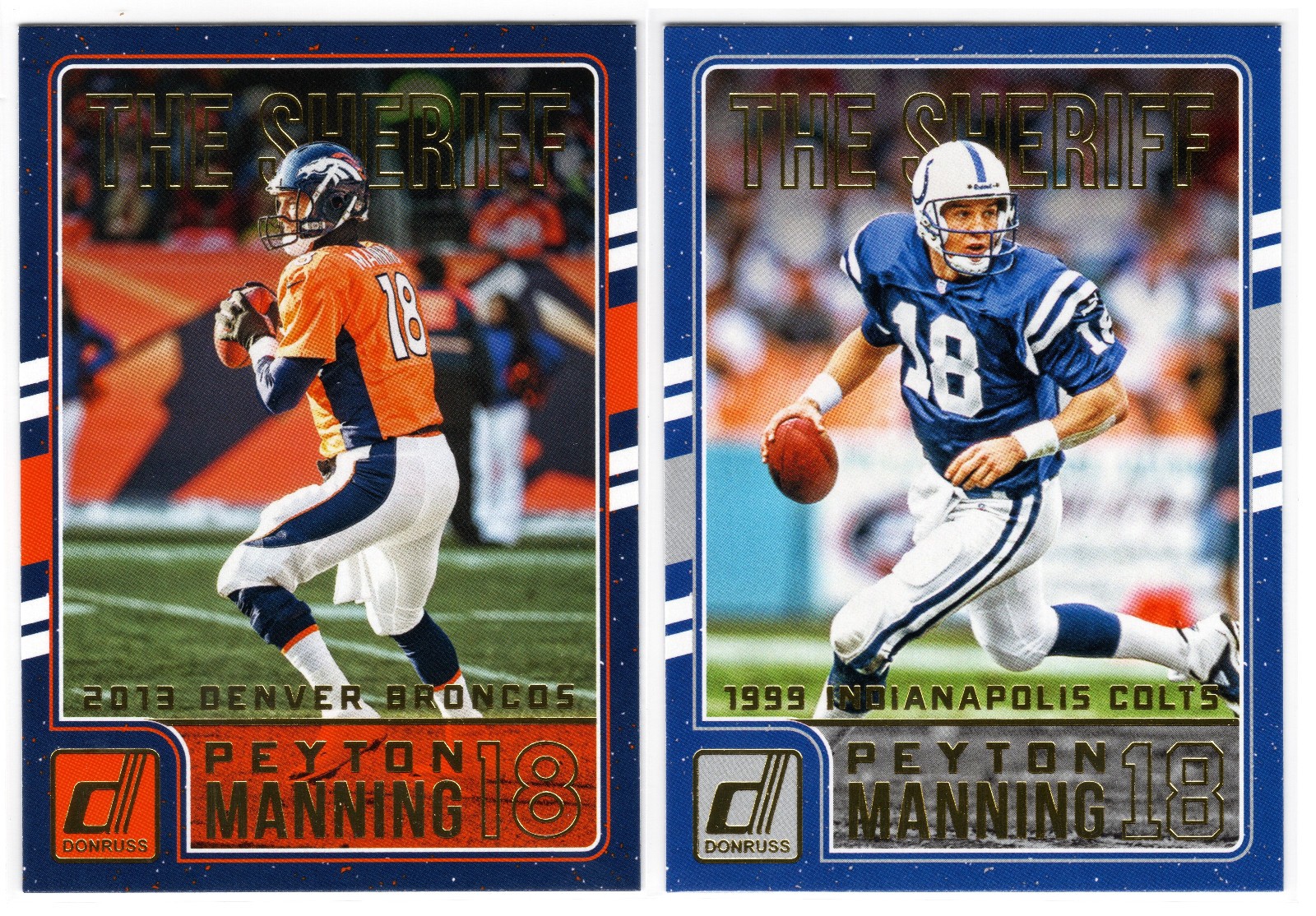 Peyton Manning  2016 Panini Donruss the Sheriff Tribute Lot of 2 #2 and #16