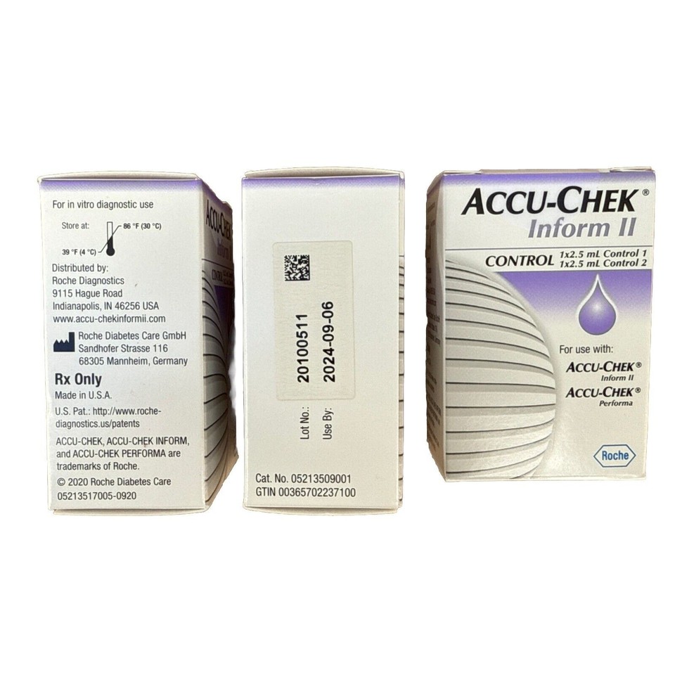 (4 Pack) Accu-Chek® Inform II Blood Glucose Test Strips, exp 2024/09/06 ...