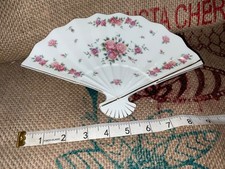 St Michael Schmuckschale 1989 F&auml;cherform Schmuckteller Retro Floral Vintage M&S