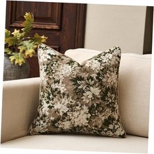 Neutral Floral Pillow Cover 20 x 20 Inches, 20" x 20" Pack of 1 Green