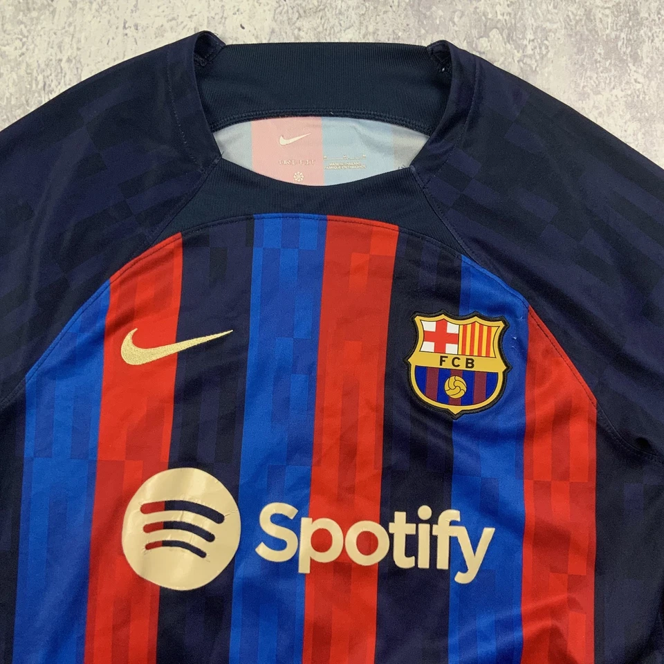 Nike FC Barcelona Jersey Mens Medium Blue Dugan #16 Home Soccer Futbol 2022-23 - Image 2 of 4
