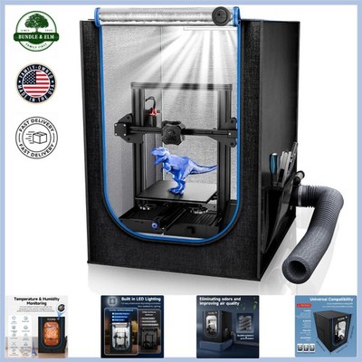 3D Printer Cover with Fireproof Material & LED Lighting for Enhanced Visibility