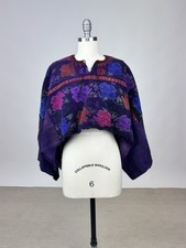 Vintage Dark Purple Huipil Hand Woven from Latin America / Central American