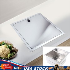 Hidden Kitchen Sink Single Bowl Small Size Sink Stainless Steel w/ Faucet Square