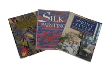 Vintage 90's Silk Painting Printing Fabrics Techniques Projects Book Lot 3pc