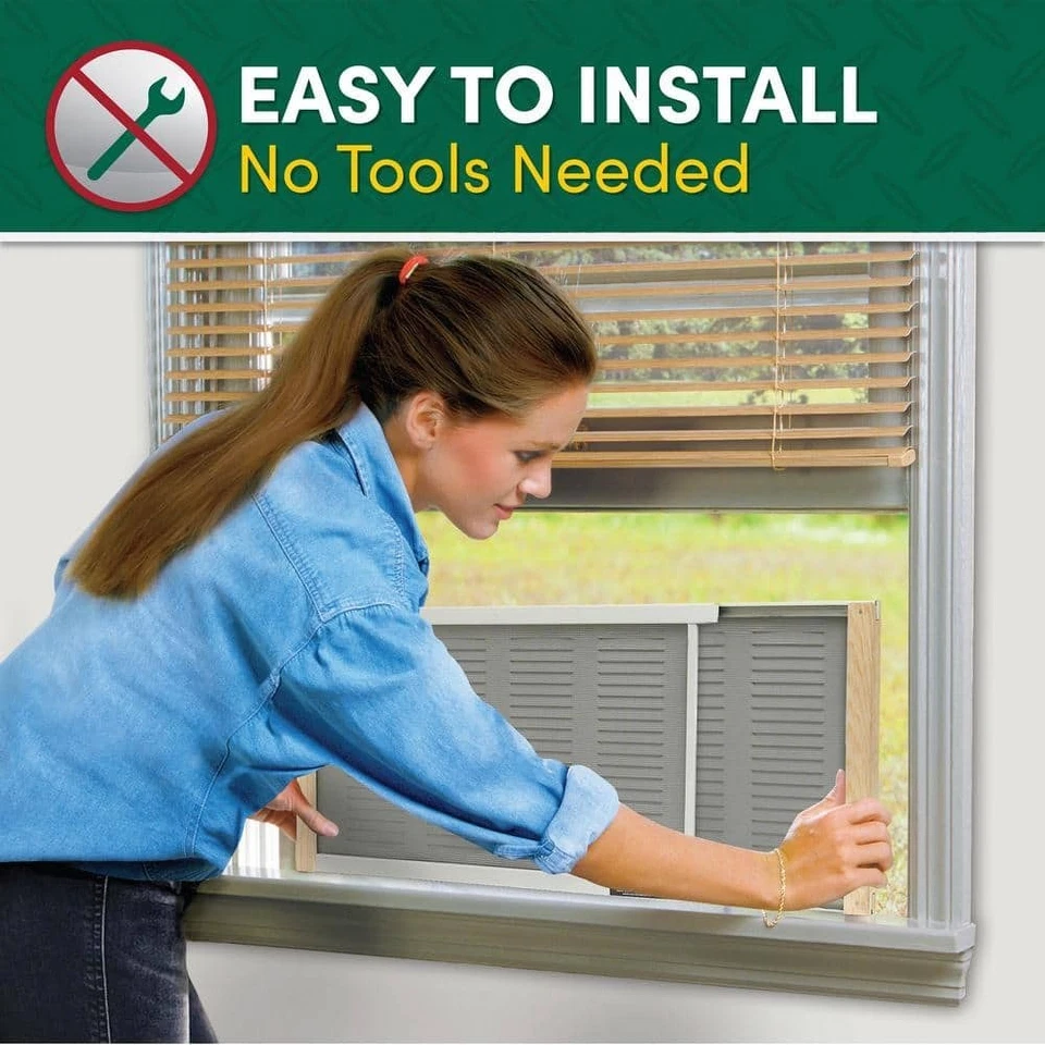 37 in. x 10 in. Grey Aluminum Adjustable Screen Ventilator - Image 4 of 4