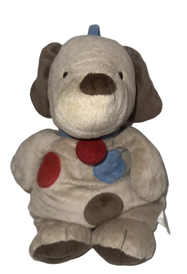 CARTERS Child of Mine Tan Plush Spotted Musical Puppy Dog Hanging Crib Pull Toy - Image 2 of 4