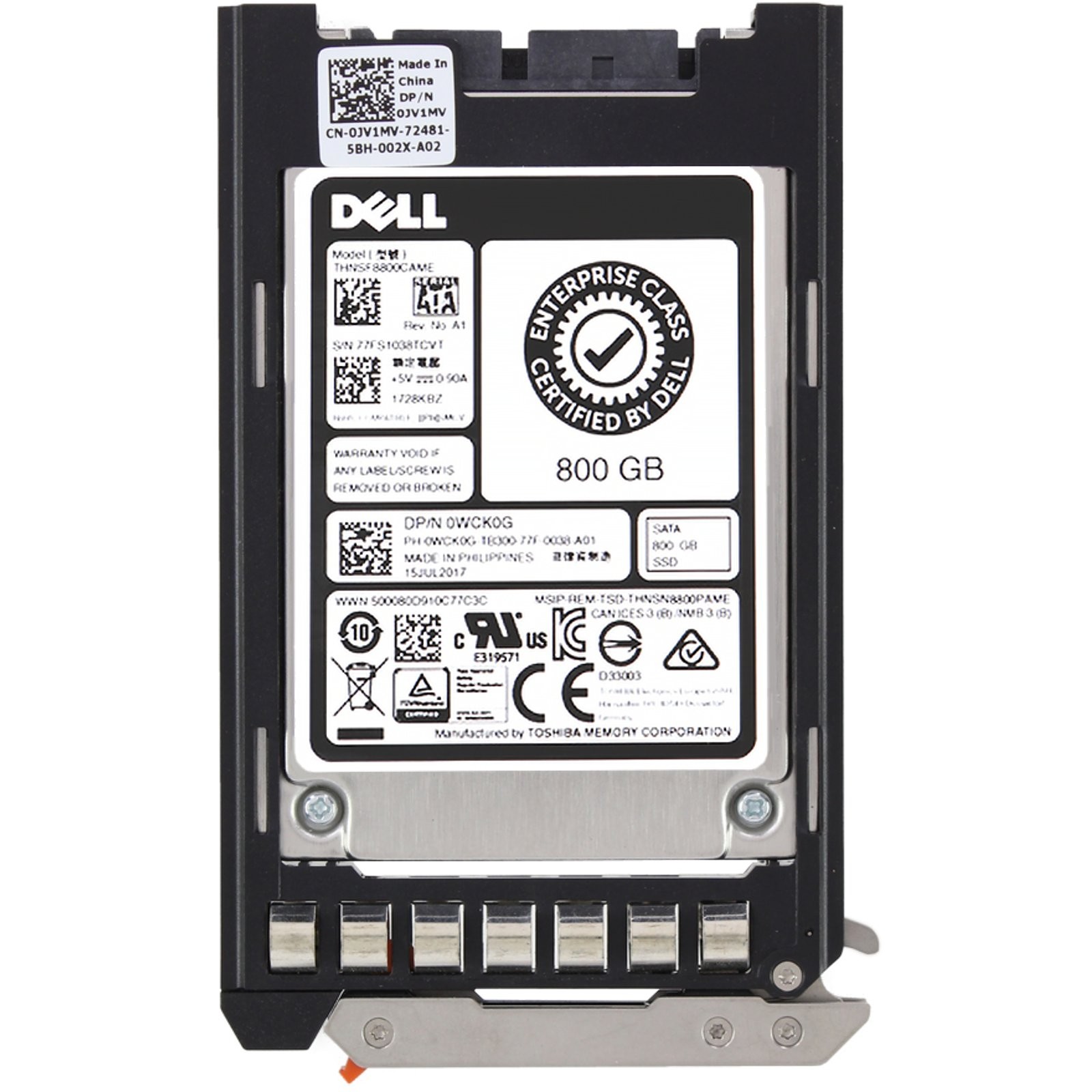 Dell 400GB 6Gbps SATA MU MLC 1.8 SSD S3610 CPO (09TVP-R)