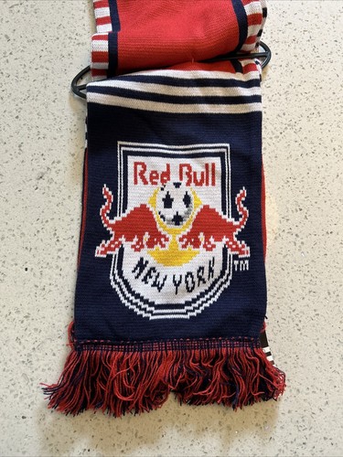 Adidas Red Bull Red Mens Winter Scarf Soccer Tags Red Bulls New York - Picture 3 of 3