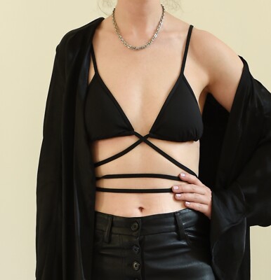 Triangel Bikini Bra wrap around Top H&M lange Bänder strap push-up | 38
