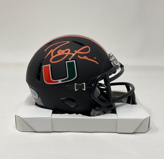 Ray Lewis Autographed Signed Miami Hurricanes Riddell Mini Speed Helmet Beckett 