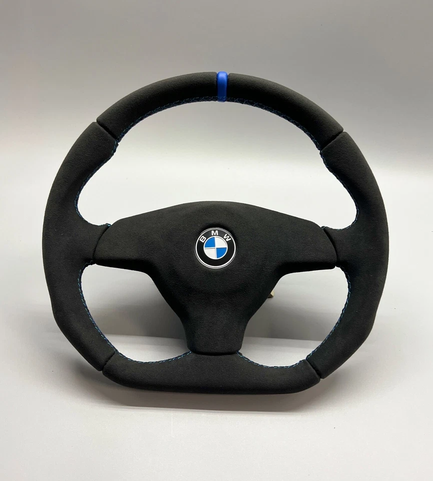 BMW E36 E34 E31 STEERING WHEEL CUSTOM FLAT ALCANTARA M3 M5 94-99 - Image 2 of 4