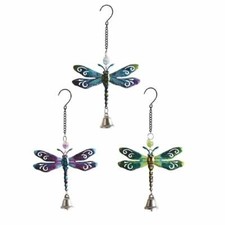3-Piece Dragonfly Ornaments Set - Blue, Purple, and Green Dragonfly 6.75" Long