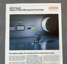 ORTOFON MC10 SUPER COIL CARTRIDGE ORIGINAL PROMOTION/INFORMATION PAGE J0964