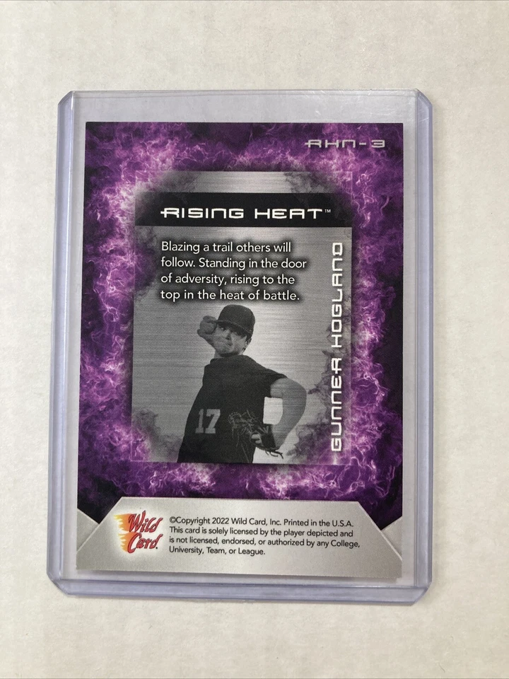 2022 Wild Card National Rising Heat #3- GUNNER HOGLAND Purple SP RC #'d/25 - Image 2 of 2