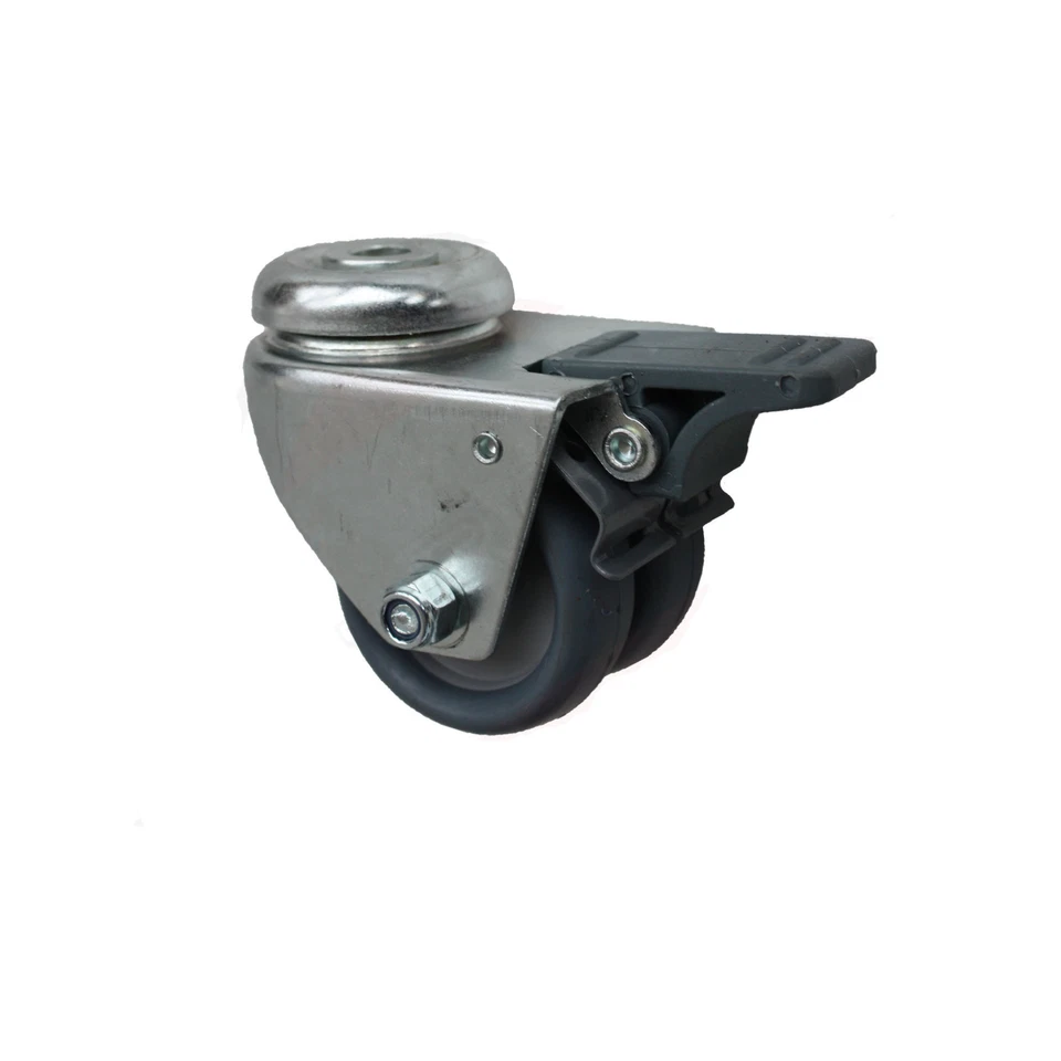 STRICKER-ROLLEN 50 mm Apparaterolle Doppelrolle Lenkrolle mit Totalstop Rückenlochbefestigung