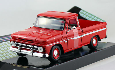 Chevy Chevrolet C 10 Fleetside Pick up rot 1966 1:24 Motor Max Modellauto  