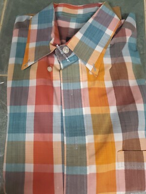 Chase & Co Plaid Multicolor Long Sleeve Button Up Shirt Size Medium NWOT