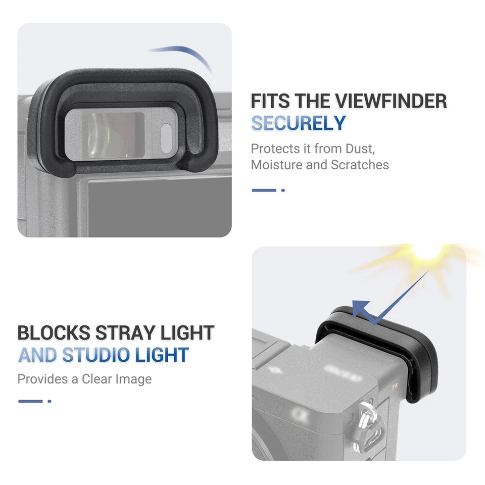 2PCS Soft Long Eyecup Eyepiece Viewfinder Eye Cup fr Sony A6700 Replace FDA-EP20 - Image 3 of 4