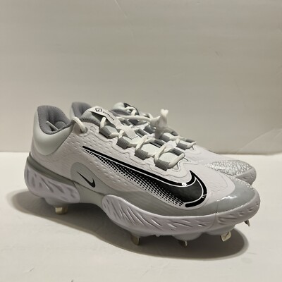 Nike Alpha Huarache Elite Metal Baseball Cleats White Mens