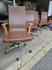 David Edward Kimball Aspen LEATHER Office Arm Chair W hydraulic lift Made in USA