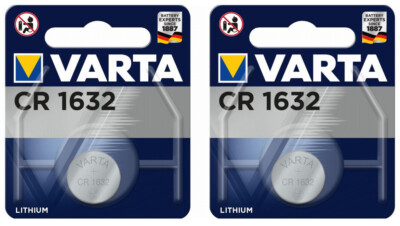2 VARTA LITHIUM CR1632 6632 3V Button Coin Battery