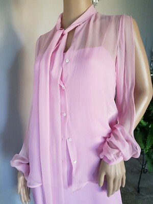 No 21 Numero Ventuno DRESS 2PC SET SILK Chiffon Tie-Neck IT38 IT40 $1300 ITALY S