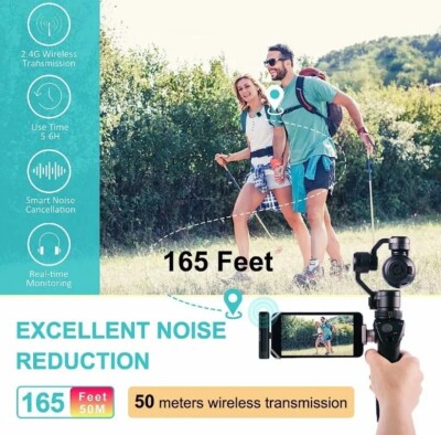 2.4G Dual kabelloses Lavalier Mikrofonsystem, Mini Ansteckmikrofon für 2 Personen...