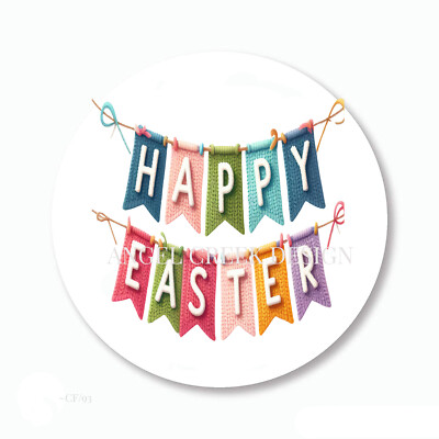 Happy Easter Banner Easter Favors Scrapbook Stickers Envelope Seals Labels