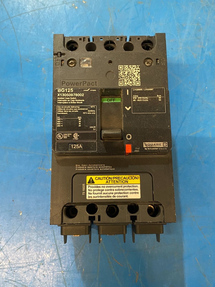 X13050978002 Square D 125A Molded Case Switch Power Pact | eBay