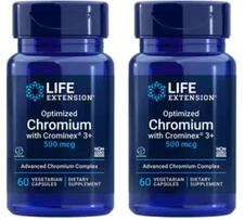 Life Extension Optimized Chromium 500 mcg 60 Veg Caps ( 2 PACK )
