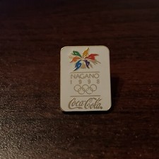 Vintage Coca-Cola Coke 1998 Nagano Winter Olympics Lapel Hat Pin