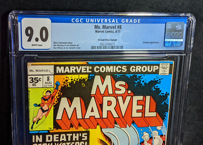 Ms. Marvel # 8 - 35 Cent Price Variant - CGC 9.0 WHITE Marvel 