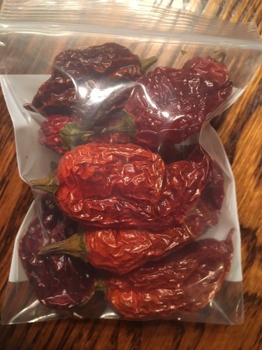 Organic Datil-Habanero Hybrid Heirloom Dried Hot Chili Pepper Florida Seed Pods - Picture 2 of 8