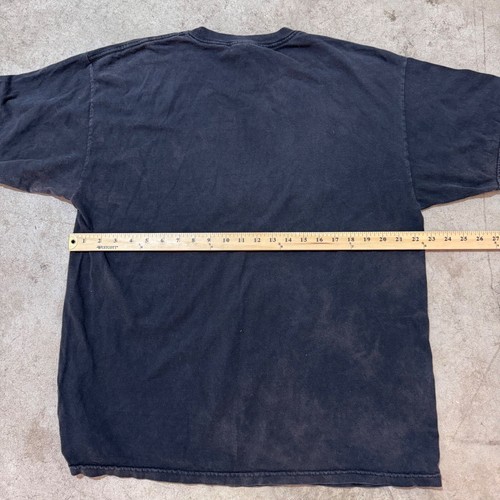 Vintage Y2K Style Skull Wings Graphic Tee Grunge Distressed Black Tee XL - Picture 6 of 7